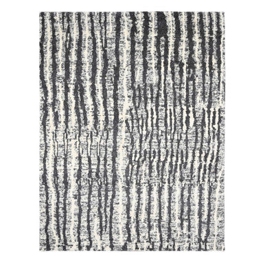 Modern and Contemporary Wool Hand Knotted Rug Black No Border 9.1X11.8 -O084180