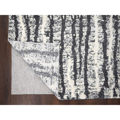 Modern and Contemporary Wool Hand Knotted Rug Black No Border 9.1X11.8 -O084180