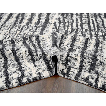 Modern and Contemporary Wool Hand Knotted Rug Black No Border 9.1X11.8 -O084180