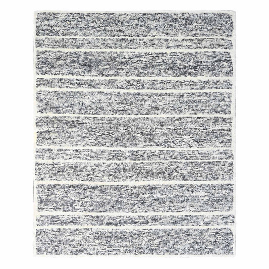 Modern and Contemporary Wool Hand Knotted Rug Black No Border 8.2X9.10 -O084181