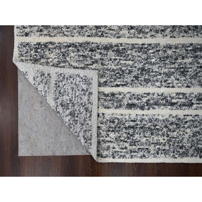 Modern and Contemporary Wool Hand Knotted Rug Black No Border 8.2X9.10 -O084181