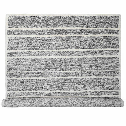 Modern and Contemporary Wool Hand Knotted Rug Black No Border 10.3X14.1 -O084183