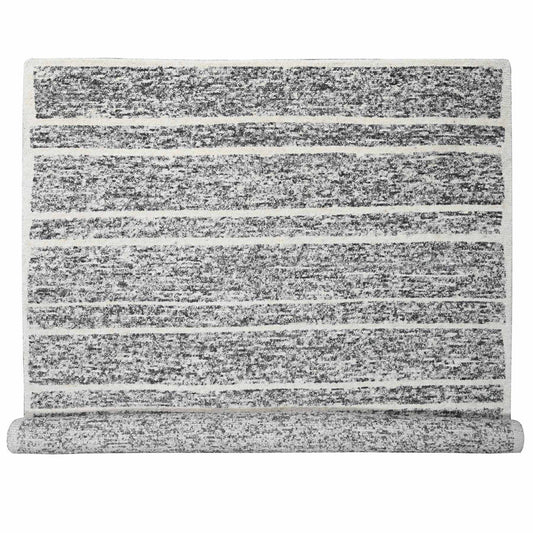 Modern and Contemporary Wool Hand Knotted Rug Black No Border 10.3X14.1 -O084183
