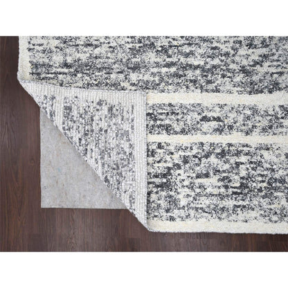 Modern and Contemporary Wool Hand Knotted Rug Black No Border 10.3X14.1 -O084183