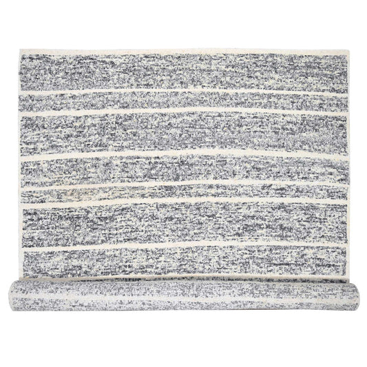 Modern and Contemporary Wool Hand Knotted Rug Black No Border 12.0X14.9 -O084184