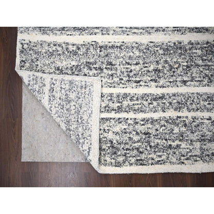 Modern and Contemporary Wool Hand Knotted Rug Black No Border 12.0X14.9 -O084184