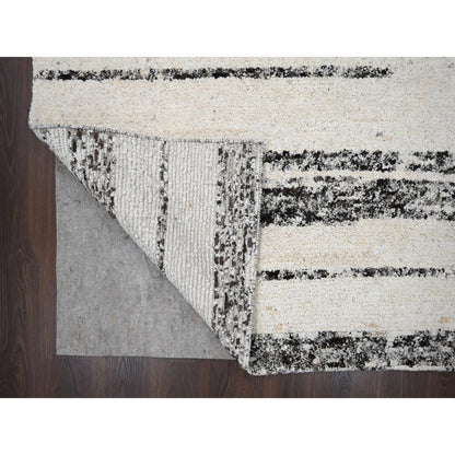 Modern and Contemporary Wool Hand Knotted Rug Ivory No Border 8.0X9.9 -O084186