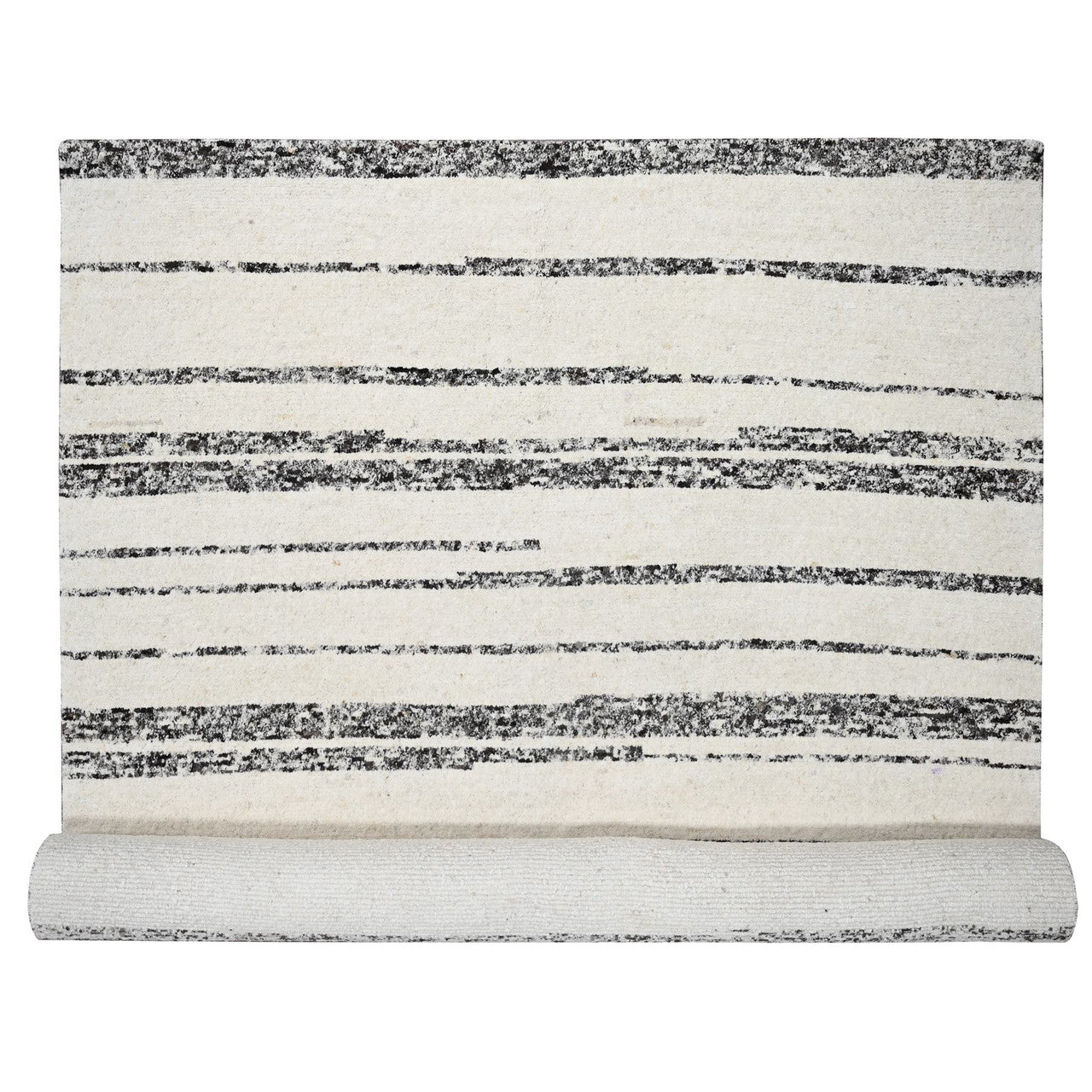 Ivory 12'0" x 17'9" Modern and Contemporary Hand knotted Wool Rug - Sku: O084190