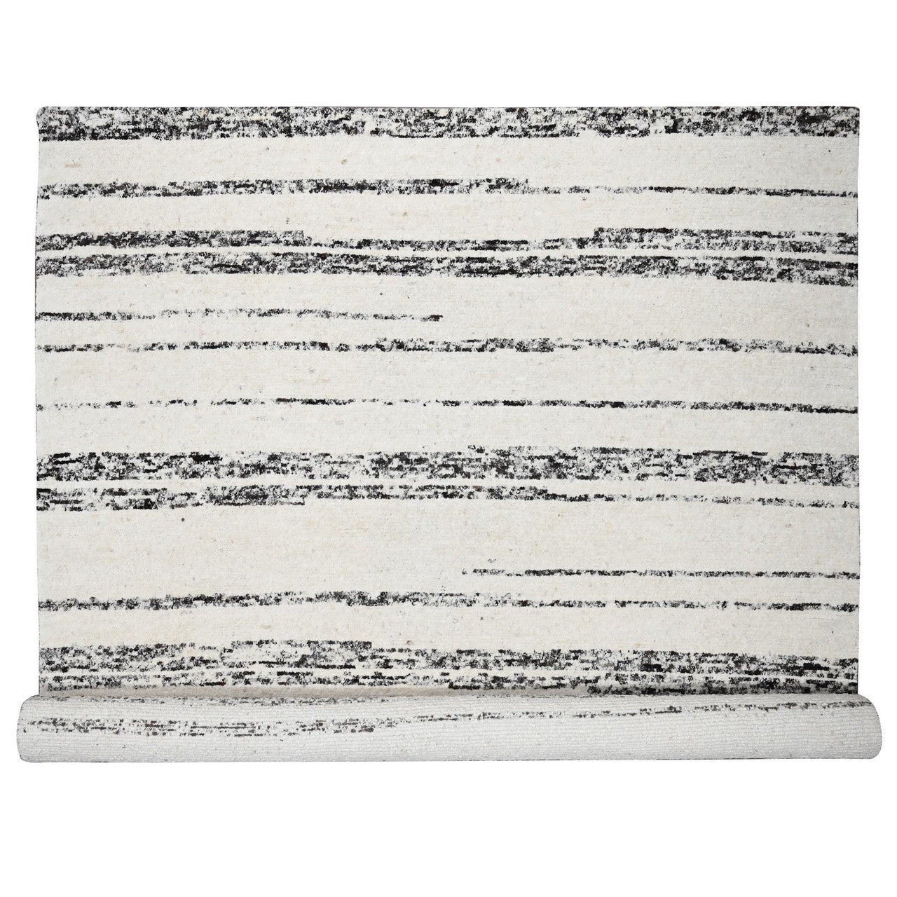 Ivory 12'2" x 14'9" Modern and Contemporary Hand knotted Wool Rug - Sku: O084191