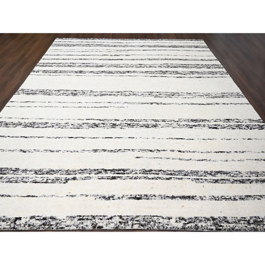 Modern and Contemporary Wool Hand Knotted Rug Ivory No Border 12.2X14.9 -O084191
