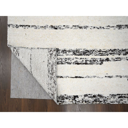 Modern and Contemporary Wool Hand Knotted Rug Ivory No Border 12.2X14.9 -O084191
