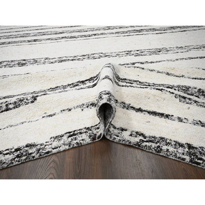 Modern and Contemporary Wool Hand Knotted Rug Ivory No Border 12.2X14.9 -O084191