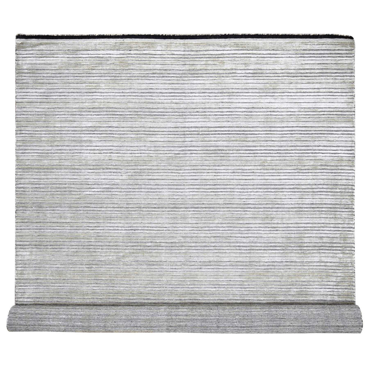 Modern and Contemporary Wool & Silk Hand Loomed Rug Brown No Border 10.0X14.0 -O084196
