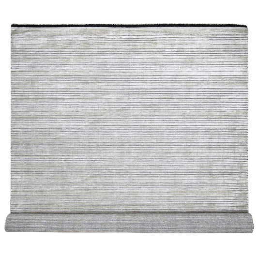 Modern and Contemporary Wool & Silk Hand Loomed Rug Brown No Border 10.0X14.0 -O084196