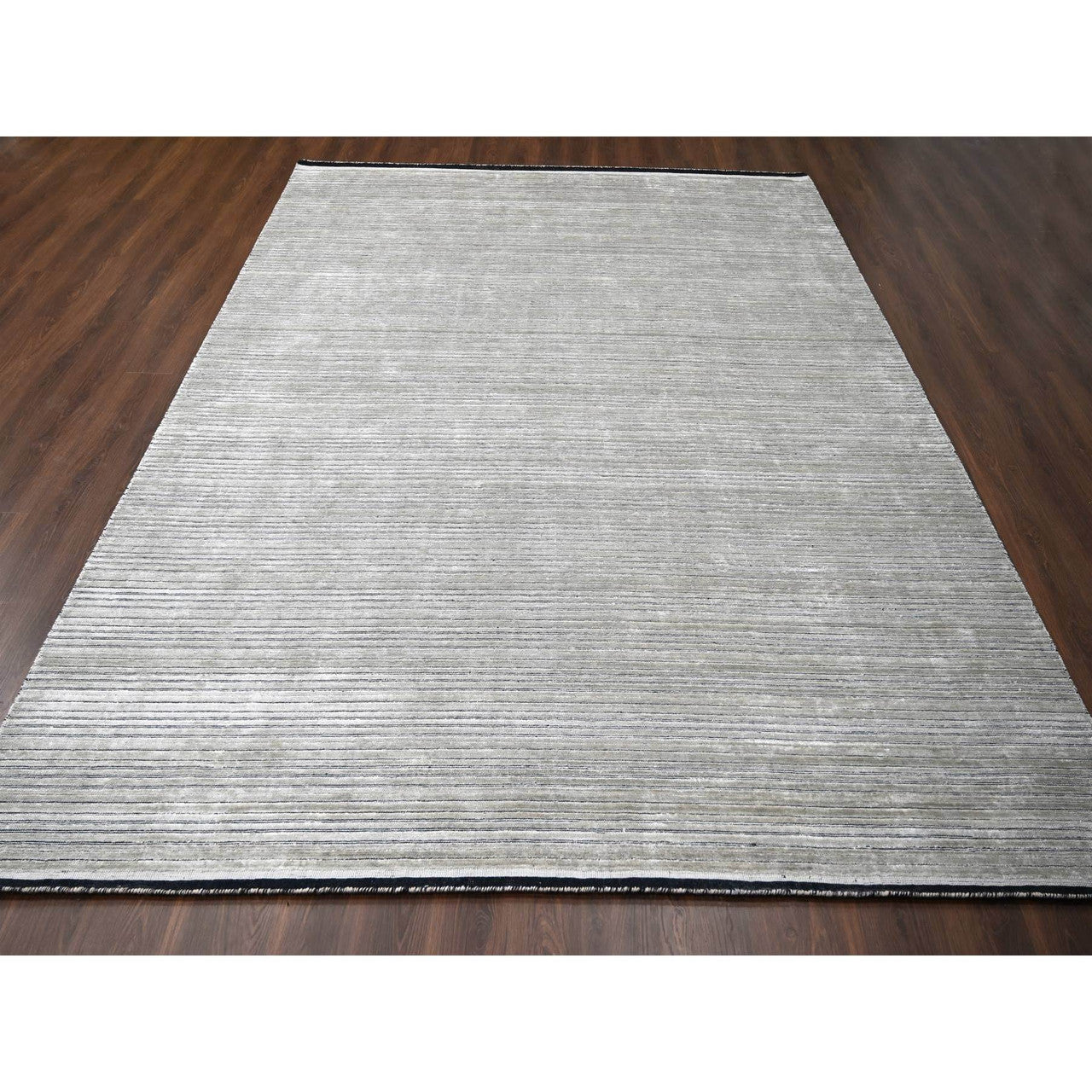 Modern and Contemporary Wool & Silk Hand Loomed Rug Brown No Border 10.0X14.0 -O084196