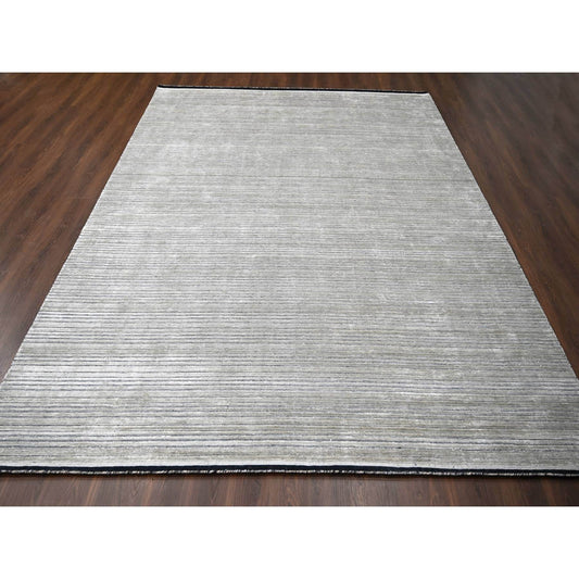 Modern and Contemporary Wool & Silk Hand Loomed Rug Brown No Border 10.0X14.0 -O084196