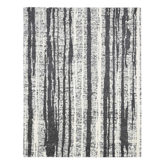 Modern and Contemporary Wool Hand Knotted Rug Black No Border 8.3X10.0 -O084209