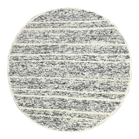 Modern and Contemporary Wool Hand Knotted Rug Black No Border 8.0X8.0 -O084214