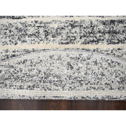 Modern and Contemporary Wool Hand Knotted Rug Black No Border 8.0X8.0 -O084214
