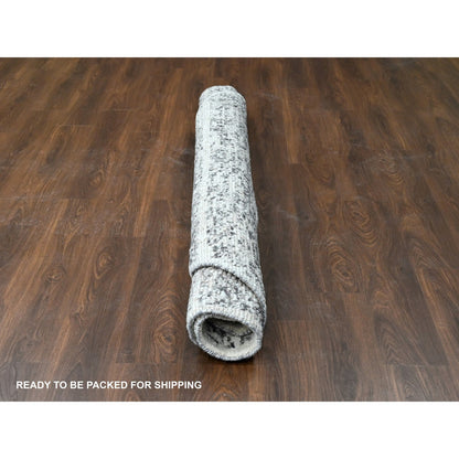 Modern and Contemporary Wool Hand Knotted Rug Black No Border 8.0X8.0 -O084214