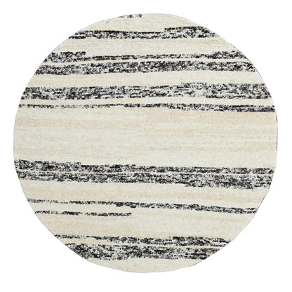 Modern and Contemporary Wool Hand Knotted Rug Ivory No Border 8.0X8.0 -O084215