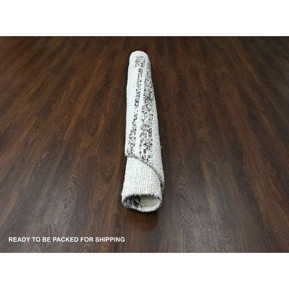 Modern and Contemporary Wool Hand Knotted Rug Ivory No Border 8.0X8.0 -O084215