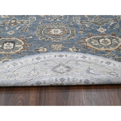 Oushak And Peshawar Wool Hand Knotted Rug Grey Gray 8.0X8.0 -O084223