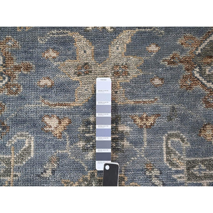 Oushak And Peshawar Wool Hand Knotted Rug Grey Gray 8.0X8.0 -O084223