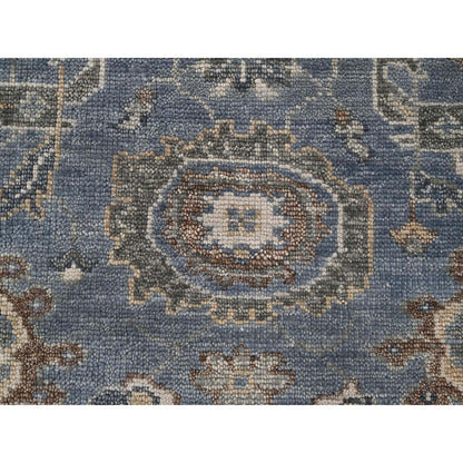 Oushak And Peshawar Wool Hand Knotted Rug Grey Gray 8.0X8.0 -O084223