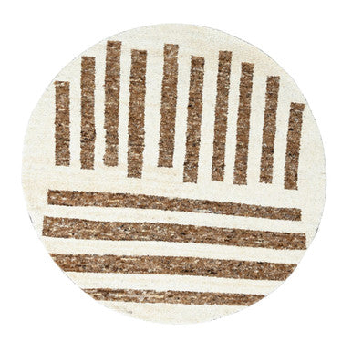 Modern and Contemporary Wool Hand Knotted Rug Brown No Border 8.0X8.0 -O084244