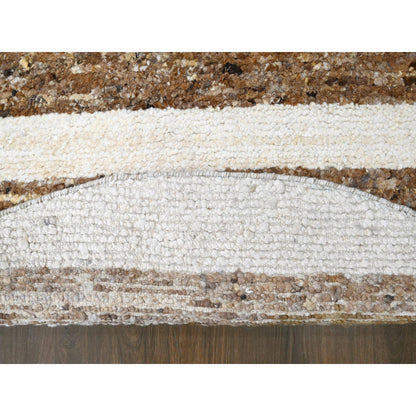 Modern and Contemporary Wool Hand Knotted Rug Brown No Border 8.0X8.0 -O084244