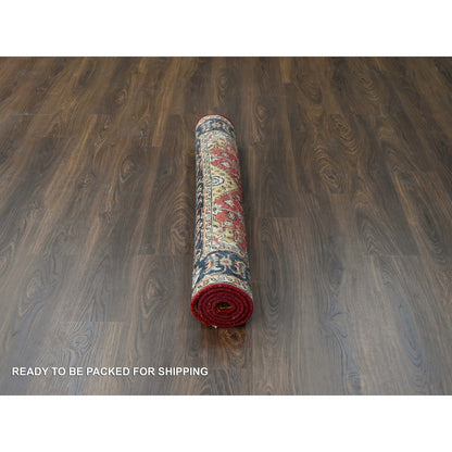 Heriz Wool Hand Knotted Rug Red Black 4.1X6.0 -O084261