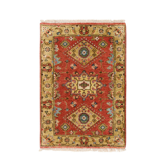 Heriz Wool Hand Knotted Rug Red Gold 2.0X3.0 -O084262