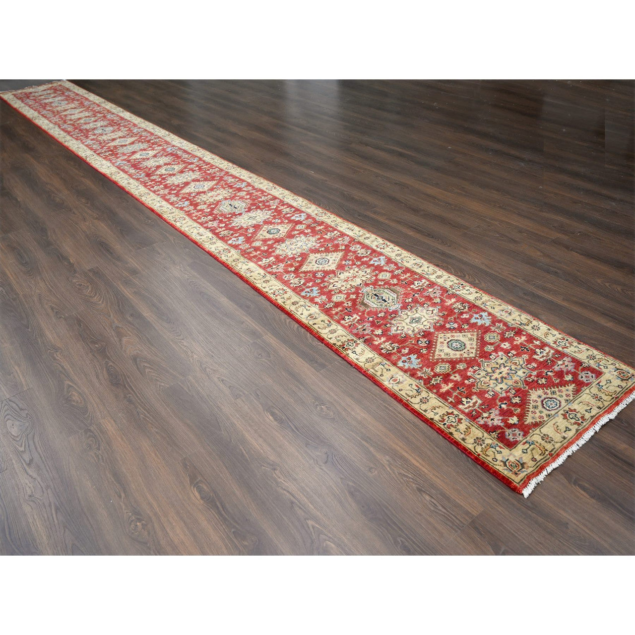 Red 2'10" x 24'9" Heriz Hand knotted Wool Rug - Sku: O084263
