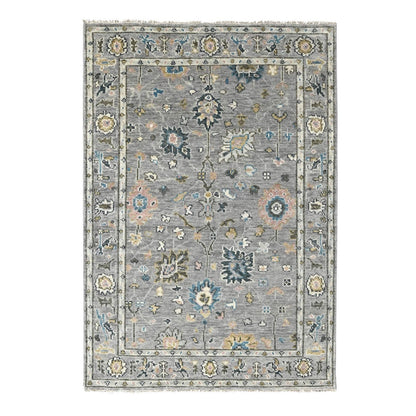 Oushak And Peshawar Wool Hand Knotted Rug Grey Gray 6.2X9.0 -O084267