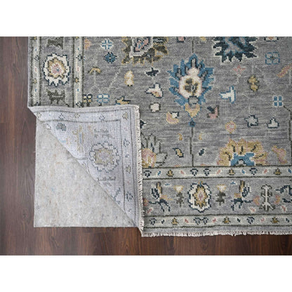 Oushak And Peshawar Wool Hand Knotted Rug Grey Gray 6.2X9.0 -O084267