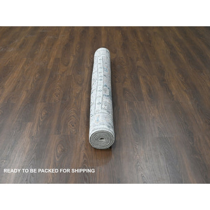 Oushak And Peshawar Wool Hand Knotted Rug Grey Gray 6.2X9.0 -O084267