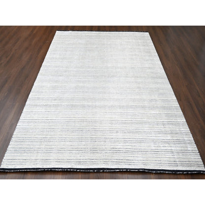 Modern and Contemporary Wool & Silk Hand Loomed Rug Ivory No Border 9.0X12.1 -O084280