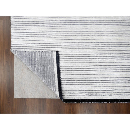 Modern and Contemporary Wool & Silk Hand Loomed Rug Ivory No Border 9.0X12.1 -O084280