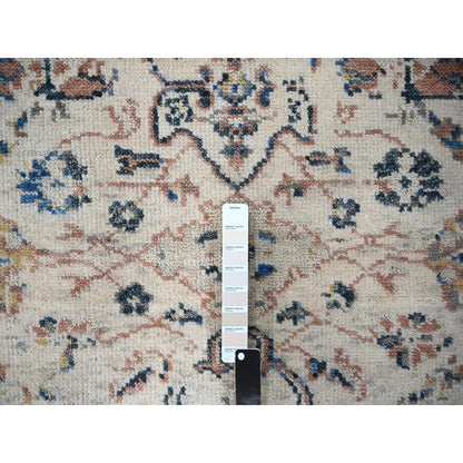 Oushak And Peshawar Wool Hand Knotted Rug Ivory No Border 5.10X8.10 -O084285