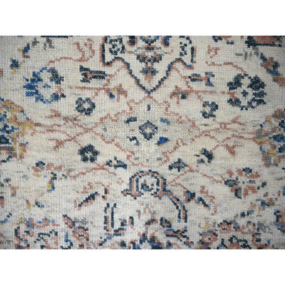 Oushak And Peshawar Wool Hand Knotted Rug Ivory No Border 5.10X8.10 -O084285