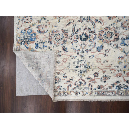 Oushak And Peshawar Wool Hand Knotted Rug Ivory No Border 6.0X9.0 -O084296