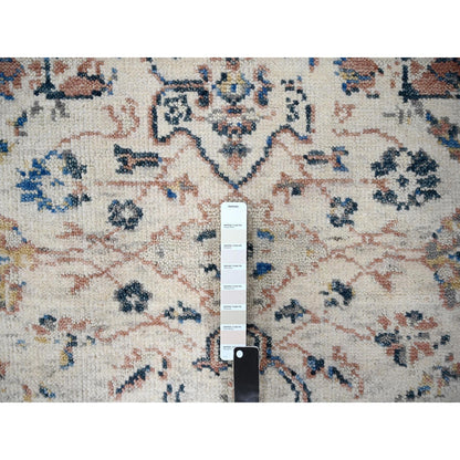 Oushak And Peshawar Wool Hand Knotted Rug Ivory No Border 6.0X9.0 -O084296