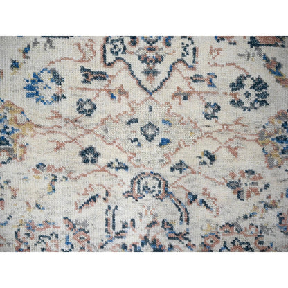 Oushak And Peshawar Wool Hand Knotted Rug Ivory No Border 6.0X9.0 -O084296