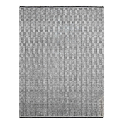 Modern and Contemporary Wool and Plant based Silk Hand Loomed Rug Grey No Border 7.10X10.0 -O084297