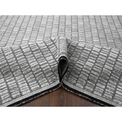 Modern and Contemporary Wool and Plant based Silk Hand Loomed Rug Grey No Border 7.10X10.0 -O084297