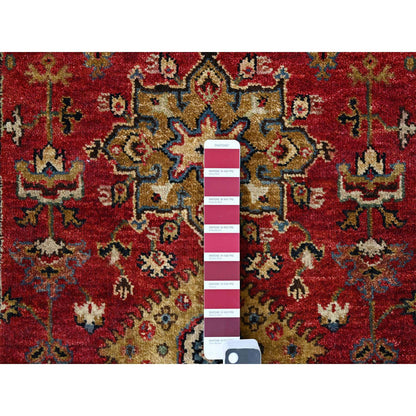 Heriz Wool Hand Knotted Rug Red Gold 2.8X17.10 -O084301