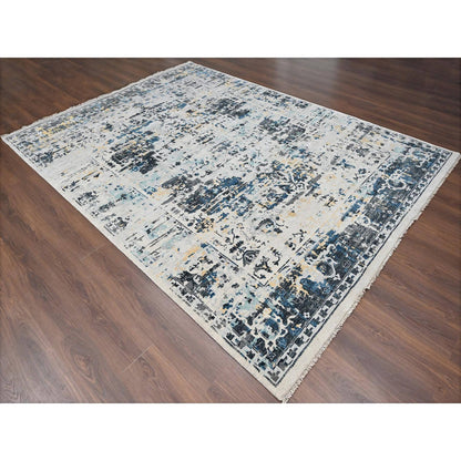 Transitional Wool Hand Knotted Rug Ivory No Border 8.10X12.0 -O084302