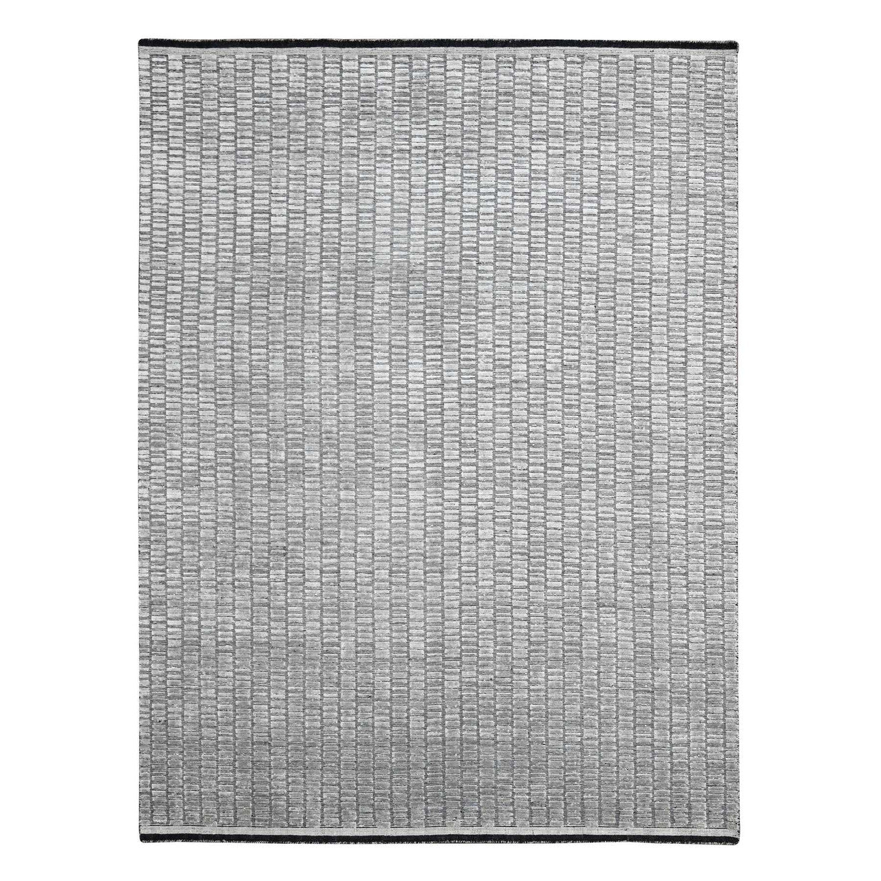 Gray 7'10" x 10'0" Modern and Contemporary and Plant based Handloom Wool/Silk Rug - Sku: O084307