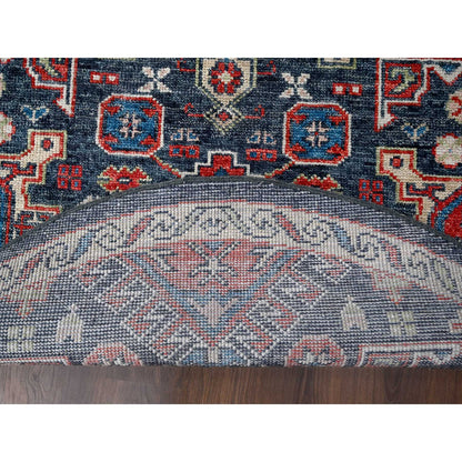 Heriz Wool Hand Knotted Rug Black Ivory 7.9X7.9 -O084319